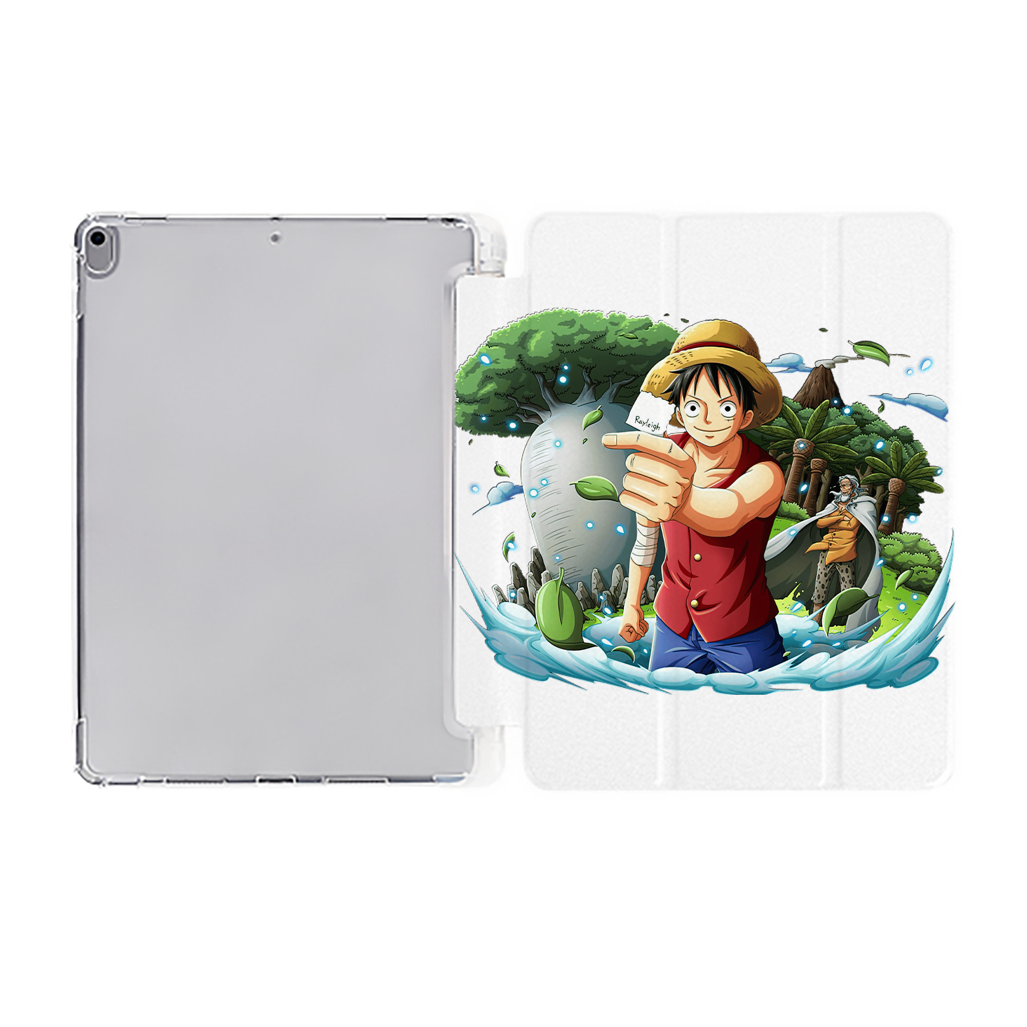 （画像用） ワンピース モンキー・D・ルフィ ONE PIECE Monkey D. Luffy IPad ケース ペン収納付き 三つ折りスタンド PUレザー×シリコン 対応機種9.5/10.5/10.9インチ